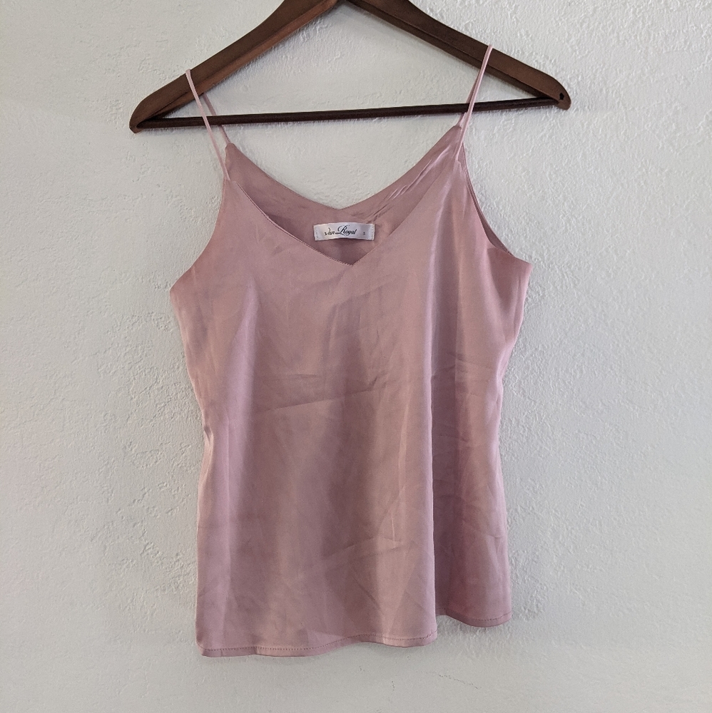 Pink Camisole Tank Stretchy Silky Material